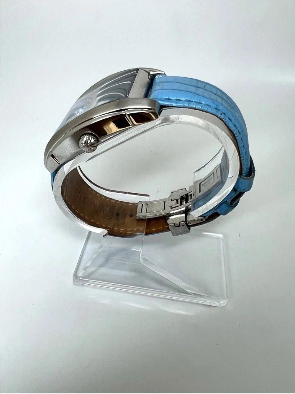 Tavan Blue Mother-of-Pearl Dial Watch with Blue Leather Strap